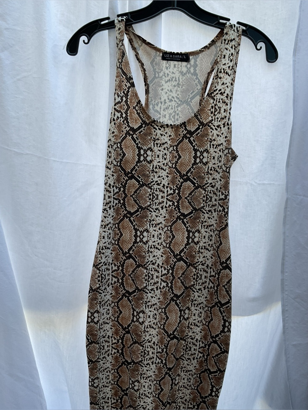 Liz & Sara Snake Print Tank Dress in Brown/Cream